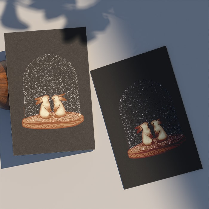 illustration_noel_nouvel_an_2023_lapins_boule_de_neige_polina_polozyuk_carte